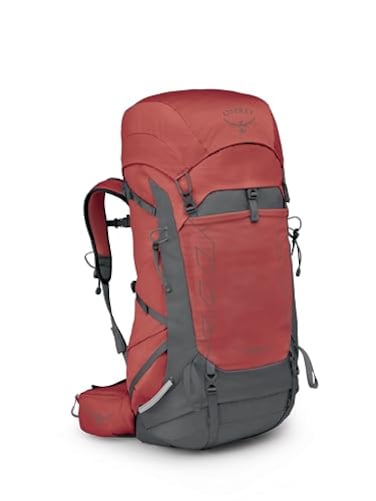 Osprey Tempest 44L Womens Lightweight Hiking Backpack Daypack for Travel Camping Red PampasCoal Grey XSS