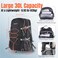 TREKOLOGY 30L Waterproof Lightweight Backpack Foldable Durable Daypack for Men Women with Chest Strap Multiple Compartments Compact Comfortable Ideal for Hiking Camping Travel Outdoors