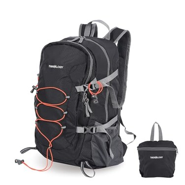 TREKOLOGY 30L Waterproof Lightweight Backpack Foldable Durable Daypack for Men Women with Chest Strap Multiple Compartments Compact Comfortable Ideal for Hiking Camping Travel Outdoors