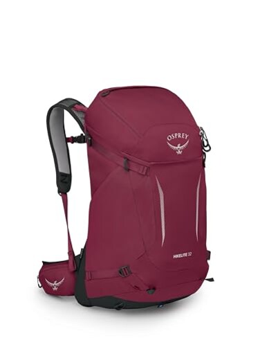Osprey Hikelite 32L Lightweight Hiking Backpack Durable Travel Daypack with Rain Cover for Men and Women ChameleonBlack ML