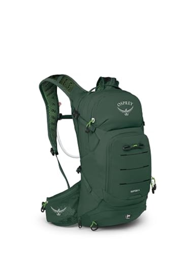 Osprey Raptor 14L Mens Mountain Biking Backpack with Hydraulics Reservoir Tundra Green