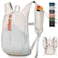FIORETTO 15L Hiking Backpack for Women Men Mini Packable Backpack Lightweight Small Daypack for Camping Travel Outdoor Beige