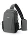 ECOHUB AntiTheft Crossbody Bag Men Women RFID Blocking Lightweight Sling Backpack EcoFriendly with 9 Pockets Sturdy SBS Zippers Water Resistant for Travel Work Hiking Outdoor Grey