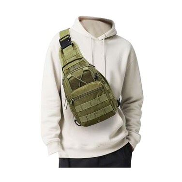 SEAFEW Tactical Backpack for Men Waterproof Military Sport Bag Pack Crossbody Sling Backpack Tactical Bag for Every Day Carry Green