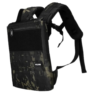 Polyfit Rucking Backpack 20 Weighted Ruck Pack for Weight Plates Patent Pending SideLoading Rucksack for Walking Running Rucking Strength and Endurance Training Black Camo