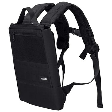 Polyfit Rucking Backpack 20 Weighted Ruck Pack for Weight Plates Patent Pending SideLoading Rucksack for Walking Running Rucking Strength and Endurance Training Black