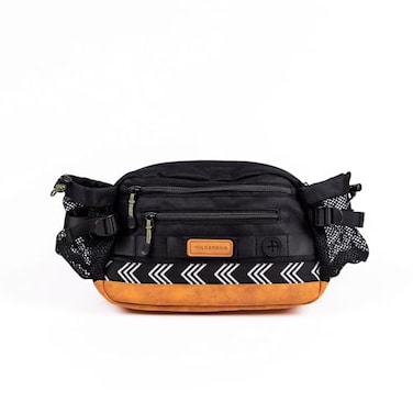Wilderdog Mega Hip Pack with 3Liter Capacity Two Mesh Water Bottle Pockets Interior Key Loops Adjustable Straps and Poop Bag Dispenser Black
