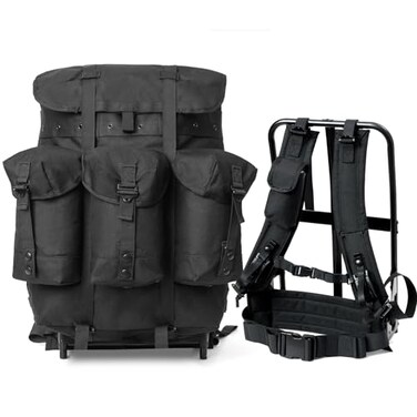 MT Military Alice Pack Medium Army Survival Combat ALICE Rucksack Backpack 50L Black