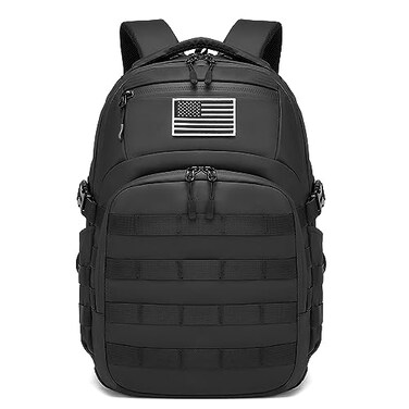 Wotony 25L Tactical Backpack 185 inch 900D Polyester MOLLE System Waterproof for Men Black