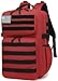 Wotony Military Tactical Backpack for Men Waterproof Daypack 3 Day Assault Pack Molle Bag with Water Bottle Holder Red 25L