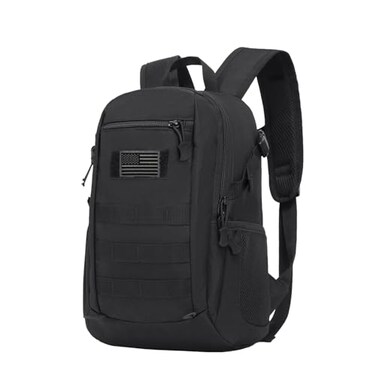 ArcEnCiel 20L Tactical Backpack MOLLE Daypack Gear Pack Camping Bag with PatchBlack