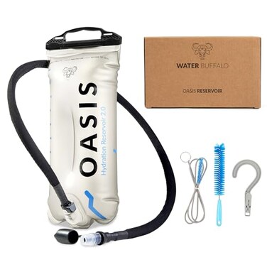 Water Buffalo Oasis Hydration Bladder 2L and 3L Water Bladder for Hiking Backpack Leakproof Design with Insulated Hose and HighFlow Bite Valve