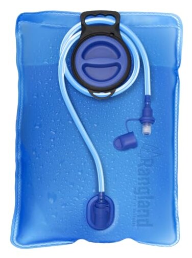 RANGLAND Extra Large 8L Water Bladder 21 Gallon Heavy Duty Hydration Reservoir Bag EasyFill Wide Mouth Opening LeakProof Drinking Tube with Bite Valve Straw