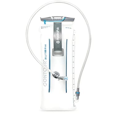 HydraPak Contour 3L Hydration Reservoir LowProfile Water Bladder Fits Most Hydration Packs HighFlow Bite Valve Leak Proof Fully Reversible and Dishwasher Safe
