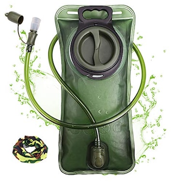 CHERAINTI Hydration Bladder 15L Water Bladder for Hiking Backpack BPAFree Leak Proof Water Reservoir Storage Bag Water Pouch Hydration Pack Replacement for Camping Cycling Running Military Green