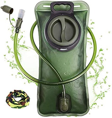 CHERAINTI Hydration Bladder 3L Water Bladder for Hiking Backpack BPAFree Leak Proof Water Reservoir Storage Bag Water Pouch Hydration Pack Replacement for Camping Cycling Running Military Green
