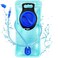 CHERAINTI Hydration Bladder 2L Water Bladder for Hiking Backpack Leak Proof Water Reservoir Storage 2 Liter BPAFree Water Pouch Hydration Pack Replacement for Biking Climbing Cycling Running Blue