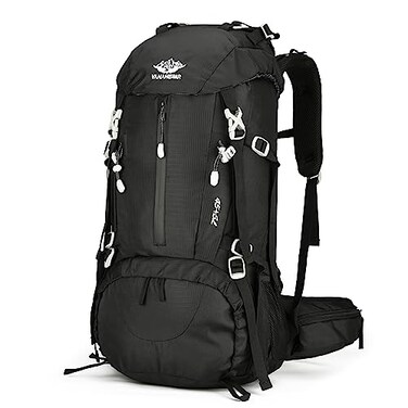 Esup 50L Camping Hiking Backpack Men with rain cover 45l5l Lightweight Backpacking Backpack Travel Backpack Black New