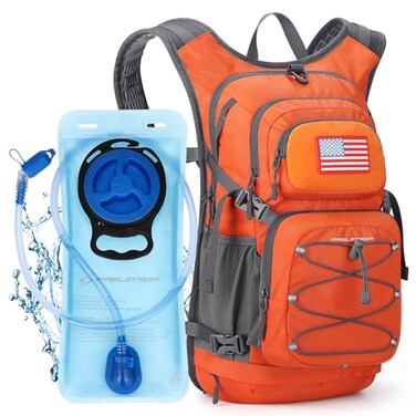Maelstrom Hydration Hiking Backpack with 2L3L Water Bladder Water Running Backpack Men Women Lightweight Insulation for Hiking Cycling Running Climbing Camping 2Orange 2L Bladder