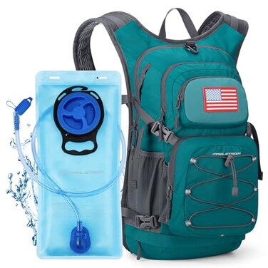 Maelstrom Hydration Hiking Backpack with 2L3L Water Bladder Water Running Backpack Men Women Lightweight Insulation for Hiking Cycling Running Climbing Camping 6Cyan 2L Bladder