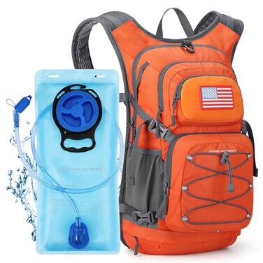 Maelstrom Hydration Hiking Backpack with 2L3L Water Bladder Water Running Backpack Men Women Lightweight Insulation for Hiking Cycling Running Climbing Camping 2Orange 3L Bladder