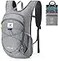 SKYSPER 15L Foldable Hiking Backpack Lightweight Packable Travel Daypack with Chest Strap Small Outdoor Folding Back Pack Collapsible Bag for Women Men Grey