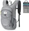 SKYSPER 15L Foldable Hiking Backpack Lightweight Packable Travel Daypack with Chest Strap Small Outdoor Folding Back Pack Collapsible Bag for Women Men Grey