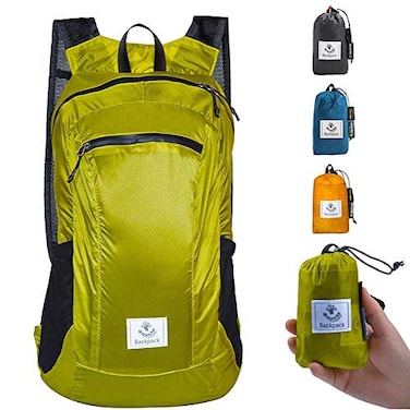4Monster Hiking DaypackWater Resistant Lightweight Packable Backpack for Travel Camping Outdoor Yellow green 16L