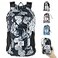4Monster Hiking DaypackWater Resistant Lightweight Packable Backpack for Travel Camping Outdoor Flower Blue 24L
