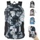 4Monster Hiking DaypackWater Resistant Lightweight Packable Backpack for Travel Camping Outdoor Flower Blue 24L