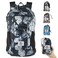 4Monster Hiking DaypackWater Resistant Lightweight Packable Backpack for Travel Camping Outdoor Flower Blue 24L
