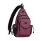 MOSISO Sling BackpackCanvas Crossbody Hiking Daypack Bag with Antitheft Pocket Wine Red