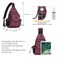 MOSISO Sling BackpackCanvas Crossbody Hiking Daypack Bag with Antitheft Pocket Wine Red