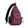 MOSISO Sling BackpackCanvas Crossbody Hiking Daypack Bag with Antitheft Pocket Wine Red