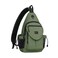 MOSISO Sling BackpackCanvas Crossbody Hiking Daypack Bag with Antitheft Pocket Army Green