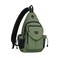 MOSISO Sling BackpackCanvas Crossbody Hiking Daypack Bag with Antitheft Pocket Army Green