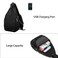 MOSISO Sling Backpack Bag Crossbody Shoulder Bag Travel Hiking Daypack Chest Bag with Front Square PocketUSB Charging Port Black