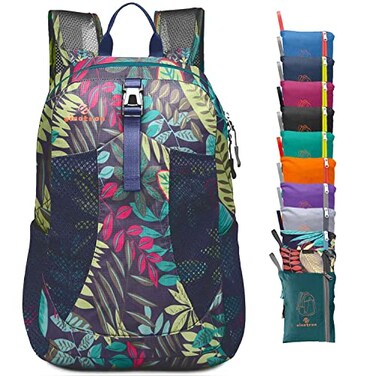 sinotron 22L Lightweight Packable Hiking Backpack Small Hiking Backpack Day Pack for Women Men Travel Camping Vacation leaf