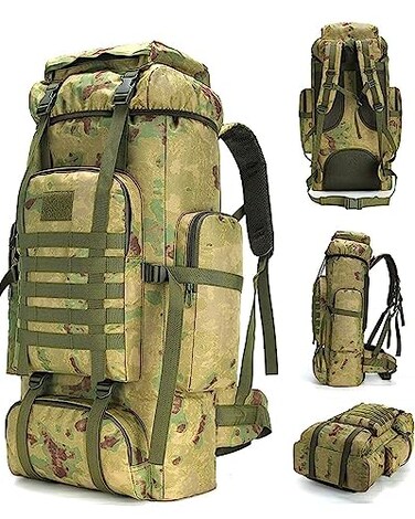 King'sGuard 70L Camping Hiking Military Tactical Backpack Outdoor WaterRepellent Adjustable Sport Bag
