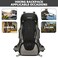 HongXingHai 70L Camping Hiking Backpack with Rain Cover Waterproof Backpacking Backpack for Hiking Treeking Climbing Outdoor Black