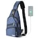 AMJ Crossbody Sling Bag Men Casual Shoulder Backpack Chest Daypack Satchel for Hiking TravelLarge Blue