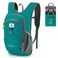 SKYSPER 15L Foldable Hiking Backpack Lightweight Packable Travel Daypack with Chest Strap Small Outdoor Folding Back Pack Collapsible Bag for Women Men Cyan