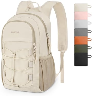 ZOMFELT Hiking Backpack for Women Men 15L Lightweight Packable Backpack for Trip Water Resistant Small Travel Backpacks Foldable daypack for Hiking Walking Cycling Camping Beige