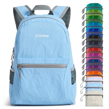 G4Free 20L Lightweight Packable Backpack Travel Hiking Daypack Foldable Backpack for Men WomenLight Blue