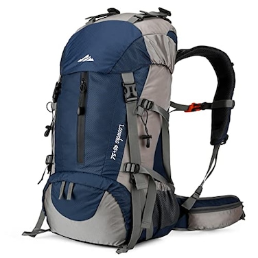 Loowoko 50L Hiking Backpack Waterproof Camping Essentials Bag with Rain Cover 455 Liter Lightweight Backpacking Back Pack