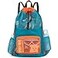 Veious Swim Bag for Kids Mesh Beach Backpack for Boys Lightweight Drawstring Beach Bag Swimming Pool Sports Gym String Bag Green