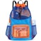 Veious Swim Bag for Kids Mesh Beach Backpack for Boys Lightweight Drawstring Beach Bag Swimming Pool Sports Gym String Bag Blue