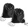 BINGONE 2 Pcs Black Folding Drawstring Backpack Bag Home Travel Sport Gym Backpack Cinch Sack String Storage Bags Gym Drawstring Bags