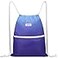 WANDF Drawstring Backpack String Bag Sackpack Cinch Water Resistant Nylon for Gym Shopping Sport Yoga Blue
