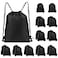 COIDEA Drawstring Backpack 20Pcs Drawstring Bags Draw String Back Bag Drawstring Bags Bulk for Sports Gym Travel Swimming Beach Black